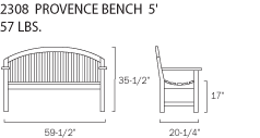 Provence Bench 5'