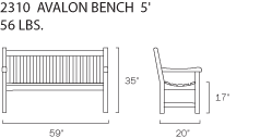 Avalon Bench 5'