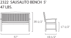 Sausalito Bench Diagram
