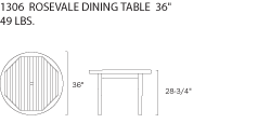 Rosevale Dining Table 3'