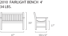 Fairlight Bench 4'